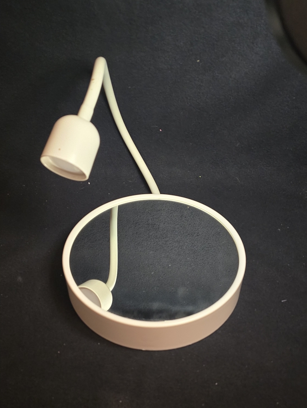 IKEA White Round Vanity Mirror with Flexible Gooseneck Light